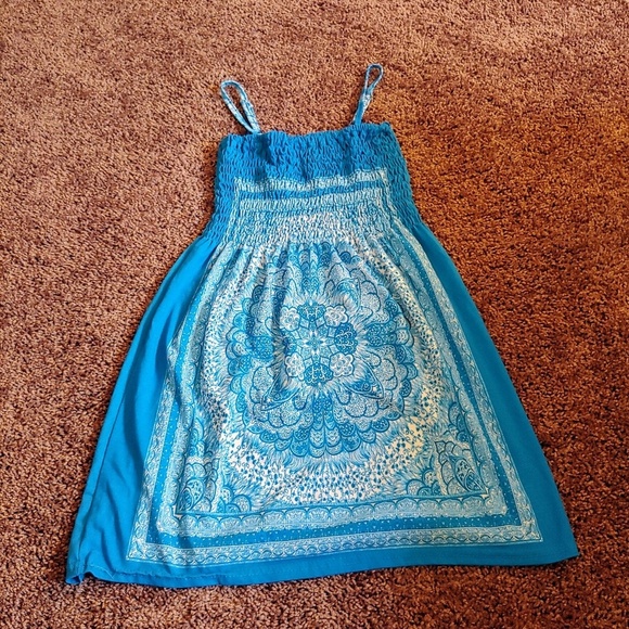 India boutique girls blue&white tank dress /tunic - Picture 1 of 3